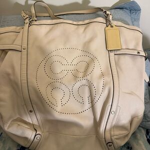 Coach Beige Perforated Tote